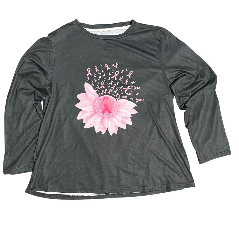 Pink ribbon‎ awareness long sleeve quick-dry top – 3XL